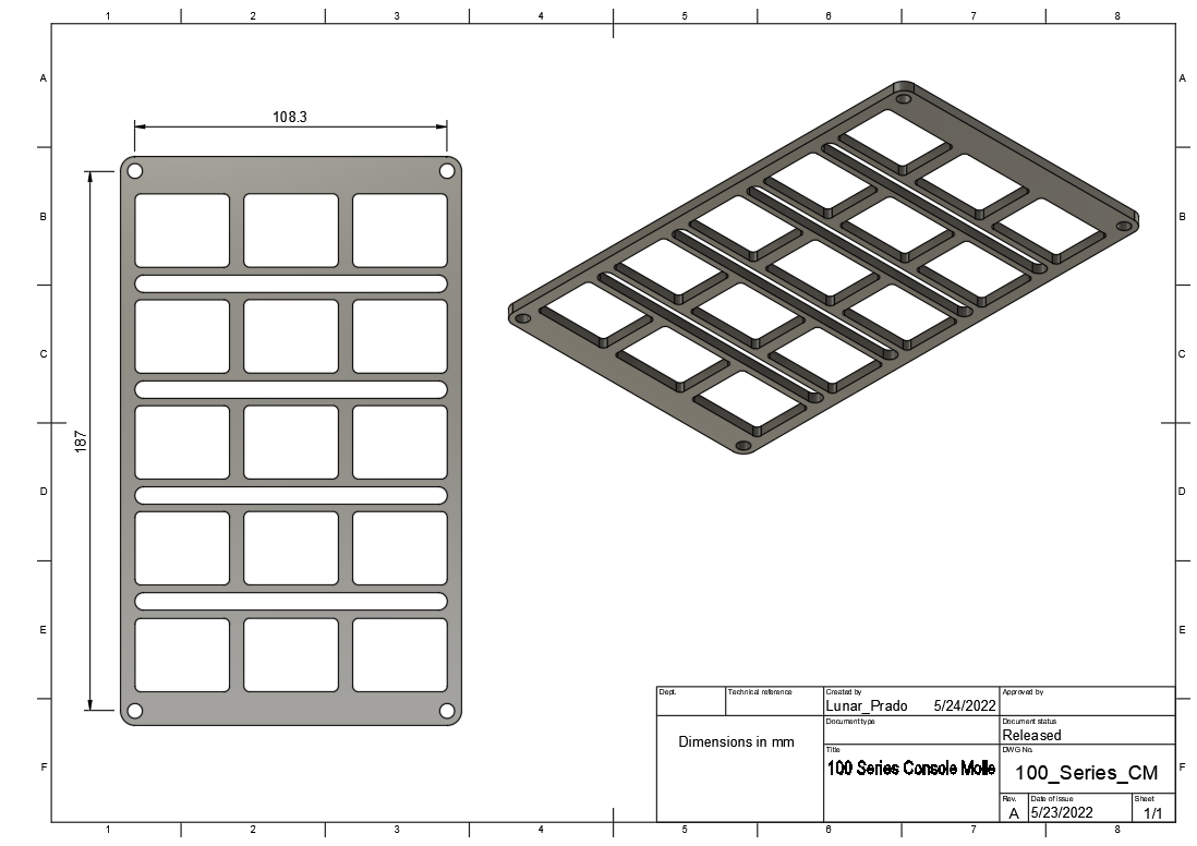 100 Series Armrest Console MOLLE PANEL - Landcruiser / LX470