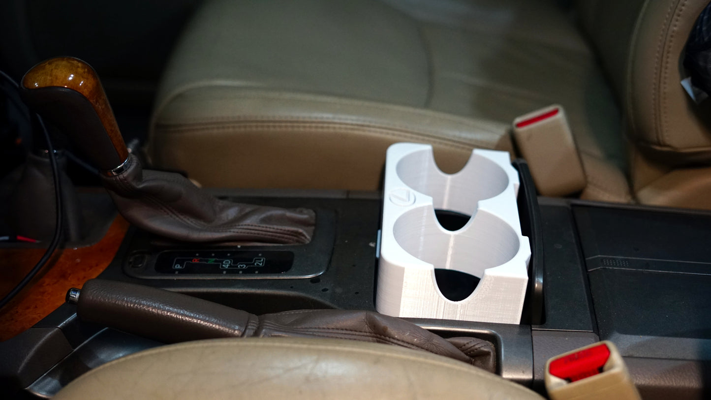Lexus GX470 Cupholder - Lexus Logo - Large Diameter w/ Cellphone Slot